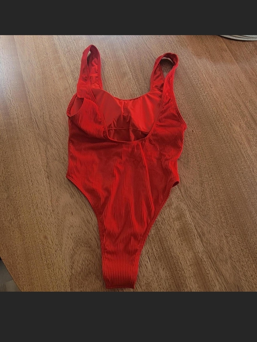 Adika Red Ribbed One-Piece Swimsuit - Picture 2 of 3